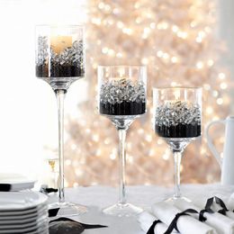 3PCS Set Crystal Candle Holder Glass Candles Candleholder Wedding Ideas Romantic Home Bar Party Decoration Ornaments Candlestick Y200109