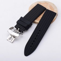 men's watch band 23mm rubber watchband fit Chp watch strap with stainless steel butterfly buckle waterproof bracelet mens watch aaa quality fashion reloj