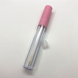 2.5ML Frosted Clear Empty Lip Gloss Containers Tube Lid Balm Lid Brush Tip Applicator Wand Rubber Stoppers 6 Colours HHB2423