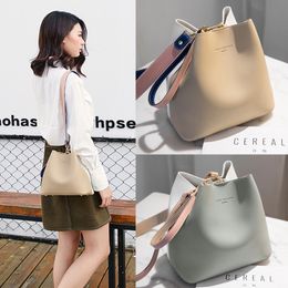 HBP 메신저 백 버킷 가방 핸드백 지갑 지갑 새로운 디자이너 여성 가방 고품질 패션 인기있는 단순한 어깨 가방 히트 컬러 벌금