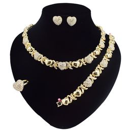 High Quality Gold Plating Jewellery Women Jewellery Set 18k Gold Plating Diamond Jewellery Set