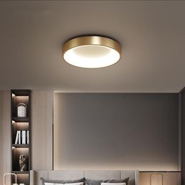 LED Ceiling Lights Golden Black Nordic Bedroom Lamp modern minimalist brass romantic bathroom study indoor light fixtures-L