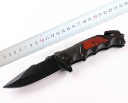 1Pcs New DA75 Fast open Flipper folding knife 440C Titanium Coated Blade knife Outdoor Camping hiking Survival knife Gift knives