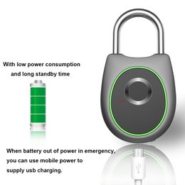FreeShipping Bluetooth Fingerprint Lock Portable Keyless Smart USB Electric Lock IP65 Waterproof Bag Luggage Case Phone APP Control Lock