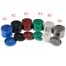 DHL free ashtrays 40mm 50mm 55mm 63mm 4 parts tobacco grinder herbal cnc tooth filter dry vaporizer pen 6 colors