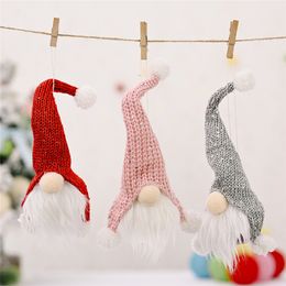 Christmas Bell Handmade Swedish Stuffed Toy Santa Gnome Doll Xmas Tree Hang Pendant New year Decoration JK2010XB