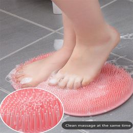 Foot Washing Brush Silicone material TPR bathroom massage shower mats 6 Colours Bath Mat bath rugs for bathtub Nonslip mildew resistance suction cups Anti Skid Pad