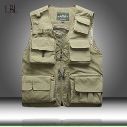 Men Unloading Tactical Vest Coat Fashion Men's Summer Photographer Waistcoat Mesh Work Sleeveless Jacket Tool Many Pocket Vest 201119