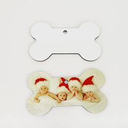 150pcs Christmas Decorations Sublimation MDF Double Dog Bone Shape Pendant Hot Transfer Printing