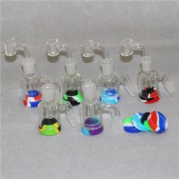 Glass Reclaim Ash Catcher 14mm 18mm Male Smoking AshCatcher with Colours silicone contain straight water bongs oil rig