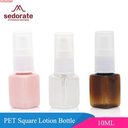 Sedorate 50 pcs/Lot Plastic PET Pumps Bottle For Cosmetic Cream Refillable 10ML Mini Vials Makeup Containers Case JX063-2good product