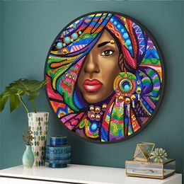 HUACAN DIY Diamond Painting 5d Woman Special Shaped Cartoon Diamond Embroidery With Frame Art Kits Decorations Home Gift 201112