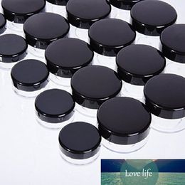 100PCS X 2g 3g 5g 10g 15g 20g Transparent Sample Jars Pot Containers with Black Lids for Makeup Face Cream Lip Balms Storages