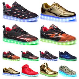 Casual luminous shoes mens womens big size 36-46 eur fashion Breathable comfortable black white green red pink bule orange two 75