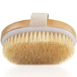 Dry Skin Body Soft Natural Bristle Brush Wooden Bath Shower Bristle Brushs SPA Body Without Handle Free