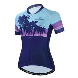 Racing Jackets Retro Women Cycling Jersey Tops Outdoor Road Bike Wear Summer Short Sleeve Bicycle Clothing Ropa Bicicleta MujerRacing