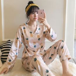 ladies pajamas for women's silk pijamas meryl satin sleepwear for girl female suit home clothing clothes pigama pyjamas set sets 210203