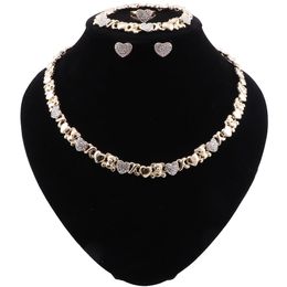 African Jewelry Set Fashion Indian Jewelry Sets Bridal Wedding Party Elegant Women Bear Necklace Bracelet Earrings Ring