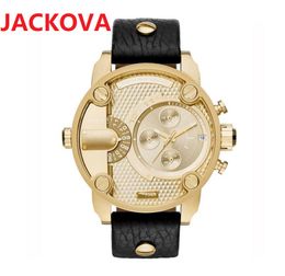 Sports Military Mens Watches 50mm Big Dial Golden Leather Fashion Watch Men Luxury President Day Date Gold Perpetual Wristwatch Relogio Masculino Clock