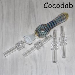 20pcs Glass NC Kit with Quartz Tips Hookahs Dab Straw Oil Rigs Silicone Smoke Pipes smoking accessories rig DHL