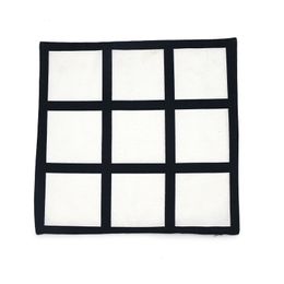 9 Panel Pillow Cover Blank Sublimation Pillow Case Black Grid Polyester Heat Transfer Sofa Pillowcases 40*40cm w-00628