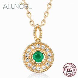 Chains ALLNOEL 925 Sterling Silver Women Necklace 100% Natural Pink Tourmaline Emeralds 2.5mm Genuine Golden Engagement High Jewelry1