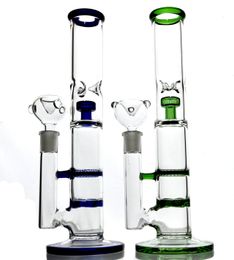 12 Inch Glass Bongs Twin Layers Procolator Small Philtre Dab Rig Smoking Water Pipes Cyclone Glass Bongs Assorted Colour Upon Request