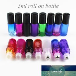 10pcs 5ml Thick Glass Roll on Essential Oil Empty Perfume Bottles with Metal / Glass Roller Ball Travel Use Refillable