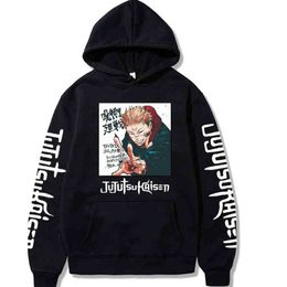 Japanese Anime Jujutsu Kaisen Unisex Hoodies Harajuku Yuji Itadori Printed Men's Hoodie Streetwear Casual Sweatshirts H1227