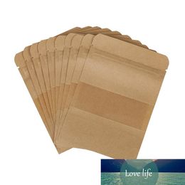 10 Pcs Coffee Seeds Sweets Seal Kraft Paper Bag Window Stand Up Sealable Pouch