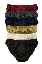 Men Panties 6 Pairs 100% Pure Silk Bikini Briefs Sexy Underwear Underpants Size US S M L XL XXL(W28"-46")