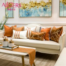 Avigers Luxury Orange White Modern Throw Pillow Cases Striped Cushion Covers for Sofa Bedroom Living Room Cars 201119