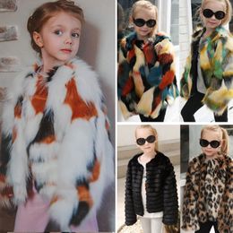 Children coat Spring autumn faux fur coat girls clothes winter windbreaker toddler coat Elegant Thick Warm Parka kids jackets 201106