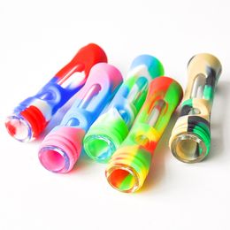 Silicone Smoking Pipe Tobacco Hand Pipe for Oil Rig Silicone Bongs Oil Burner Glass Pipe Smoke Accessory