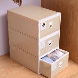 Three-Piece Japanese Plastic Storage Box Drawer Underwear Storage Box Household Supplies Clothing Organiser Container Y200111