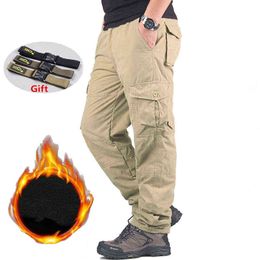 Men's Winter Warm Thick Pants Double Layer Fleece Military Army Camouflage Tactical Cotton Long Trouser Male Baggy Cargo Pants H1223