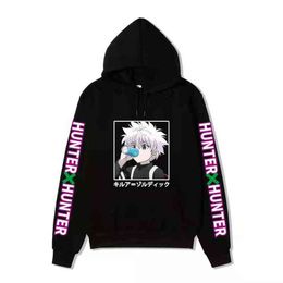 Kawaii Japanese Anime Hunter X Hunter Hoodies Men Funny Cartoon Hisoka Morow Graphic Harajuku Tops Killua Sweatshirts Male H1227