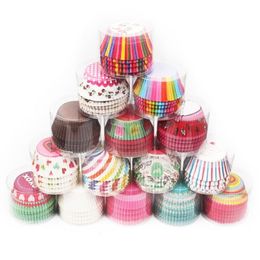 100Pcs Baking Cup Cake Paper Cups Anti-oil Small Cake box Kitchen Accessories Cupcake Liner Cake Decorating Tools Bakeware Y200618