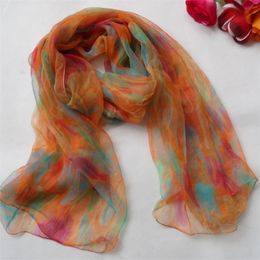 Women 100% Natural Long Printed,Fashion Shawl,Female Plus Size Silk Scarf 180*105cm For Winter,Autumn 201104