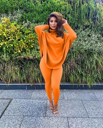 New XS Tracksuits Two Piece Set Women Outfits Plus Size 3X Fall Winter clothes Turtleneck Batwing Sleeve top Sweatshirt Pants Casual solid Matching Set 5765