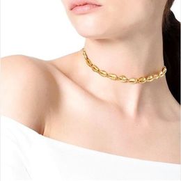 Summer New Women Fashion Choker necklace Chain Gold Colour High polished Sea Shell Charm Bead Necklaces Jewellery