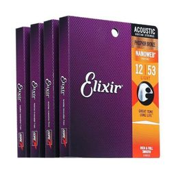 6pcs/set Elixir Acoustic Guitar Strings Music Wire Phosphor Bronze Shade 12002,12052,12000,11002,11025,11027,11052,16002,16027,16052,16102,16077,14077,ect