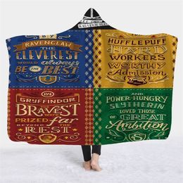 Wearable 3D Famous American movie Fleece Hoodie Throw Blanket Soft Fluffy weighted Blankets For Adults manta Coral Fleece 201222