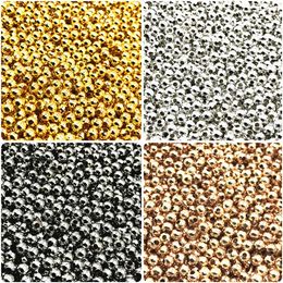 500 200 50pcs 2 4 6mm Gold Bronze Tone Metal Beads Smooth Ball Spacer Beads For Jewelry Making DIY Bracelet Necklace Accessories