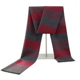 New Men's Scarf Warm Winter Cashmere Scarf Mens College Fashion Stripe Bib Scarves Fleece Soft Christmas Gift To Men Wrap1