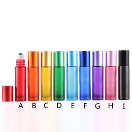 10ml Essential Oil Bottles Rainbow Series Frosted Perfume Bottle Roller On Bottle Travel Size Packing Bottles