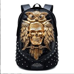 New Style Cool Skull Print Men's Backpacks Canvas School Backpack for Teenagers Boys Computer Laptop Women Travel Bags