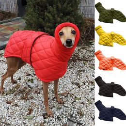 Dog Winter Warm Cotton Pure Colour Belt Adjustable Fashion Trend Cute High Collar Pet Clothing 201118
