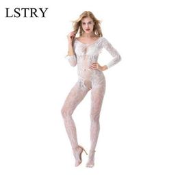 NXY Sexy Lingerie Fashion Women Transparent Lace Bodysuit Sleepwear Mesh Floral See-through Teddies Catsuit Erotic Sex Costume1217