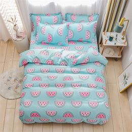 New Watermelon Bedding Set Duvet Cover Sets Bedsheet Pillowcaes Bed Clothes Flower Bedset Full Size Bedding for Girl 150x200 Cm 201021